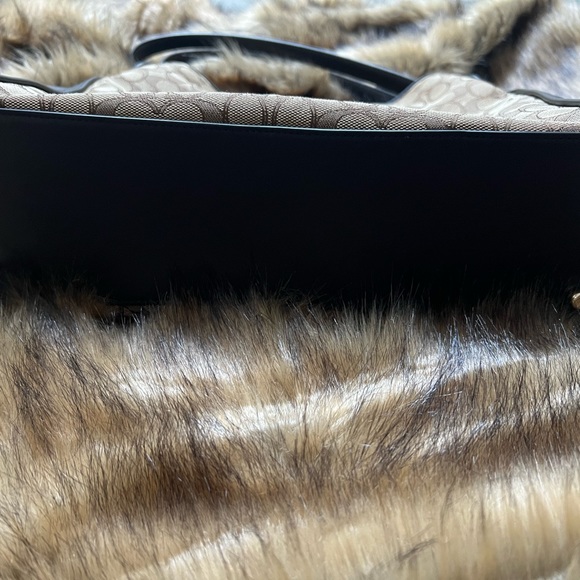 NWT Coach Edie Signature Jacquard Shoulder Bag - Light Gold/Khaki Brown - Picture 6 of 11